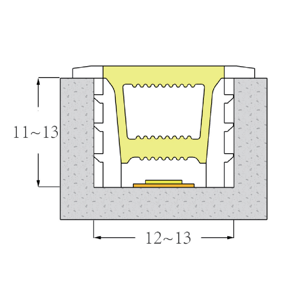 LED Silicone Diffuser Installed With Linear Aluminum Channel 120° Top Emitting 12*12mm LED Silicone Diffuser Installed With Linear Aluminum Channel 120° Top Emitting 12*12mm
